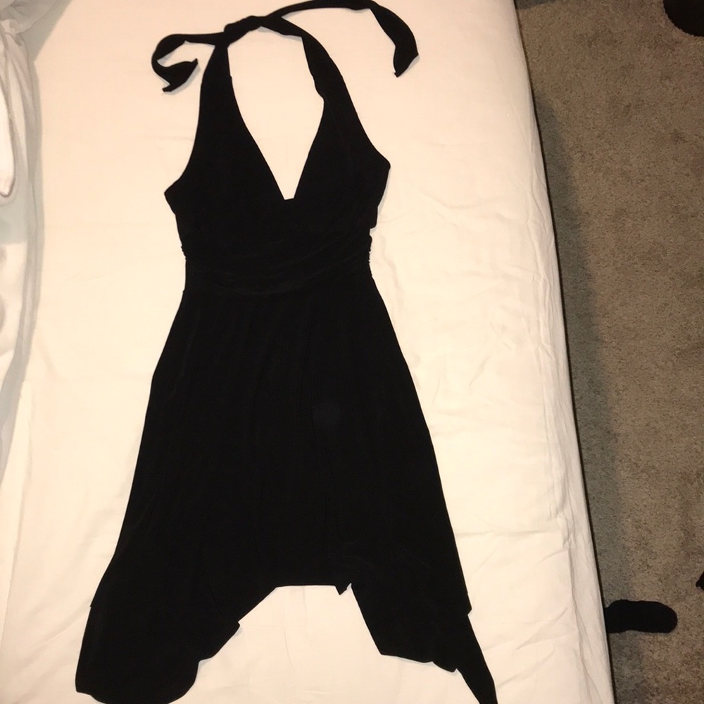 Black halter top dress